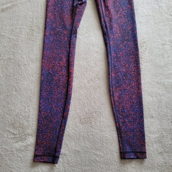 Lululemon Wunder Under Pant III Splatter Prep Red Sapphire Blue size 4 - Picture 5 of 13